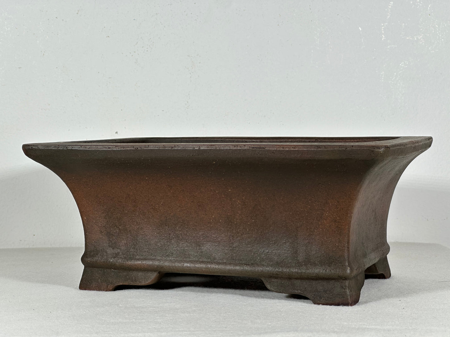 Preowned Japanese Tokoname Rectangular Bonsai Pot Zennigou - 9.75” By 7.25”