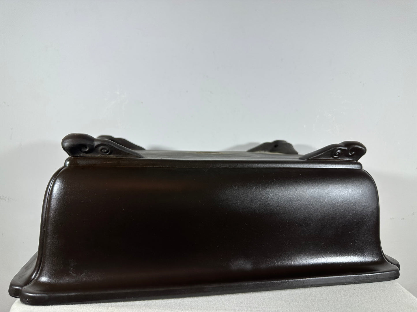 Preowned Japanese Tokoname Unglazed Rectangular Bonsai Pot Kaiyou - 18.5” By 14”