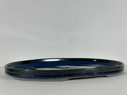 New Japanese Glazed Suiban for Suiseki Bonsai Harumatsu - 12.5” By 9”