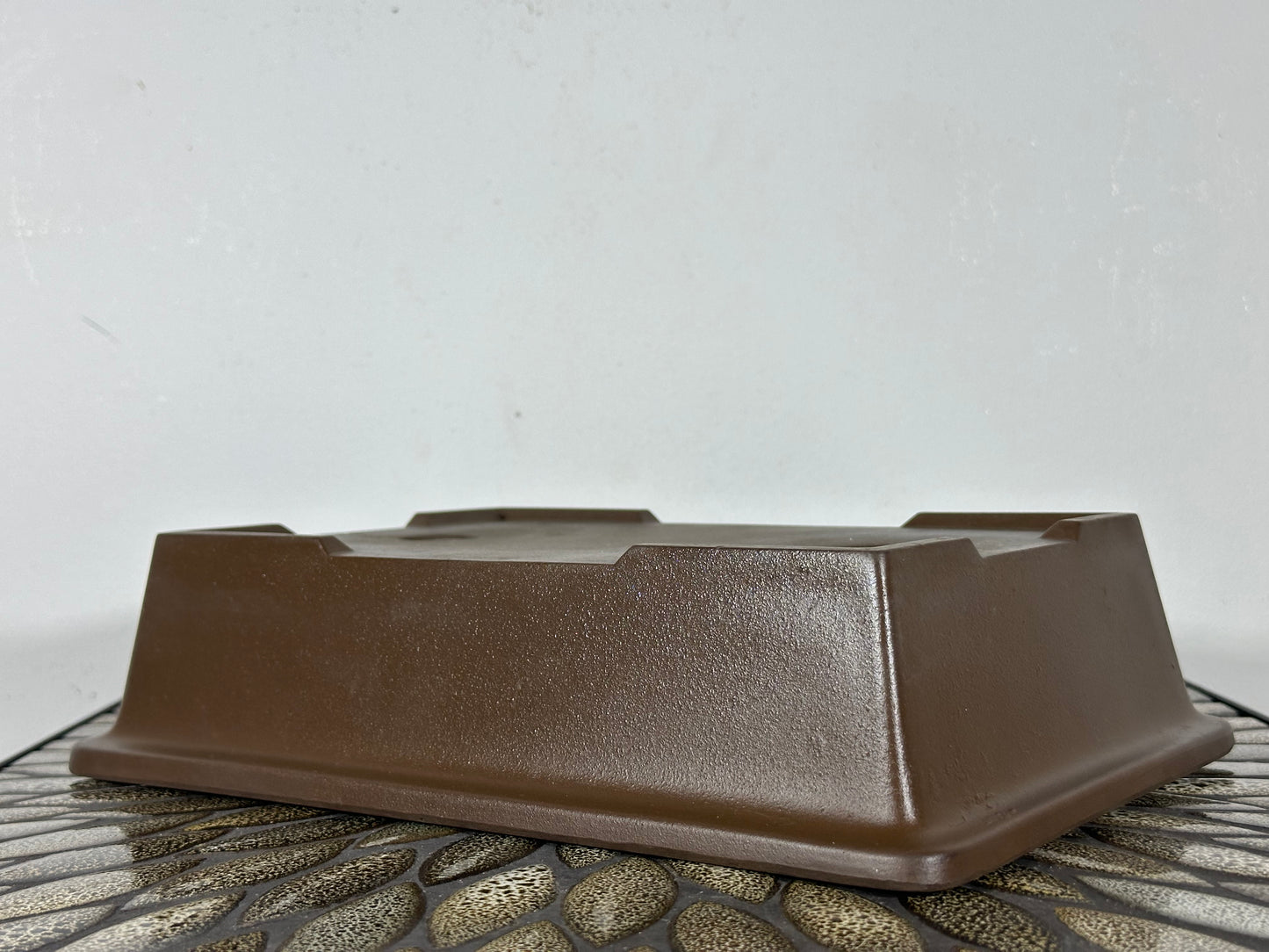 Preowned Japanese Tokoname Rectangular Unglazed Bonsai Pot Kaiyou - 11.25” By 8”