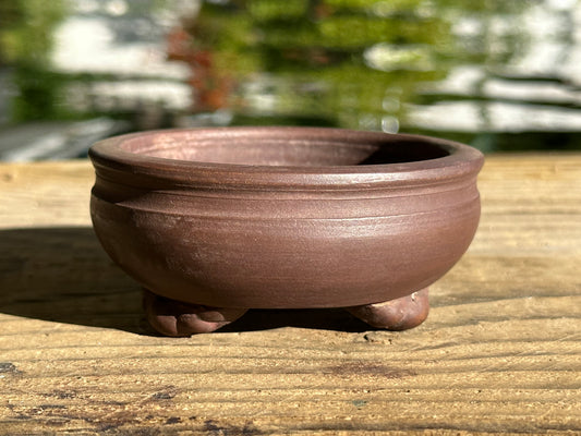 Preowned Vintage Japanese Bag Styld Bonsai Pot By Syousen - 3.5” By 1.5”