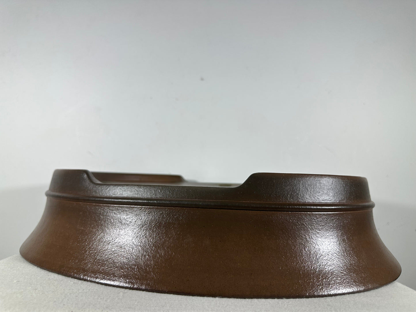 Preowned Japanese Tokoname Unglazed Oval Bonsai Pot Gyouzan - 19.75” By 15.5”