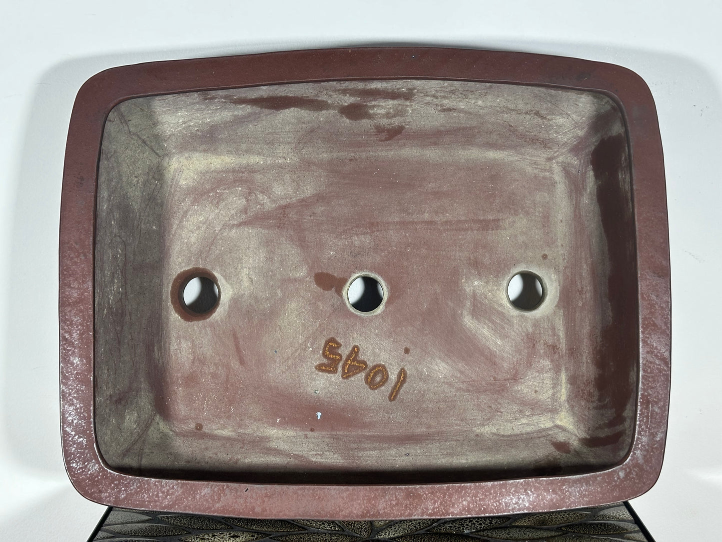 Preowned Japanese Tokoname Rectangular Bonsai Pot Yamakou - 17.75” By 13.75”