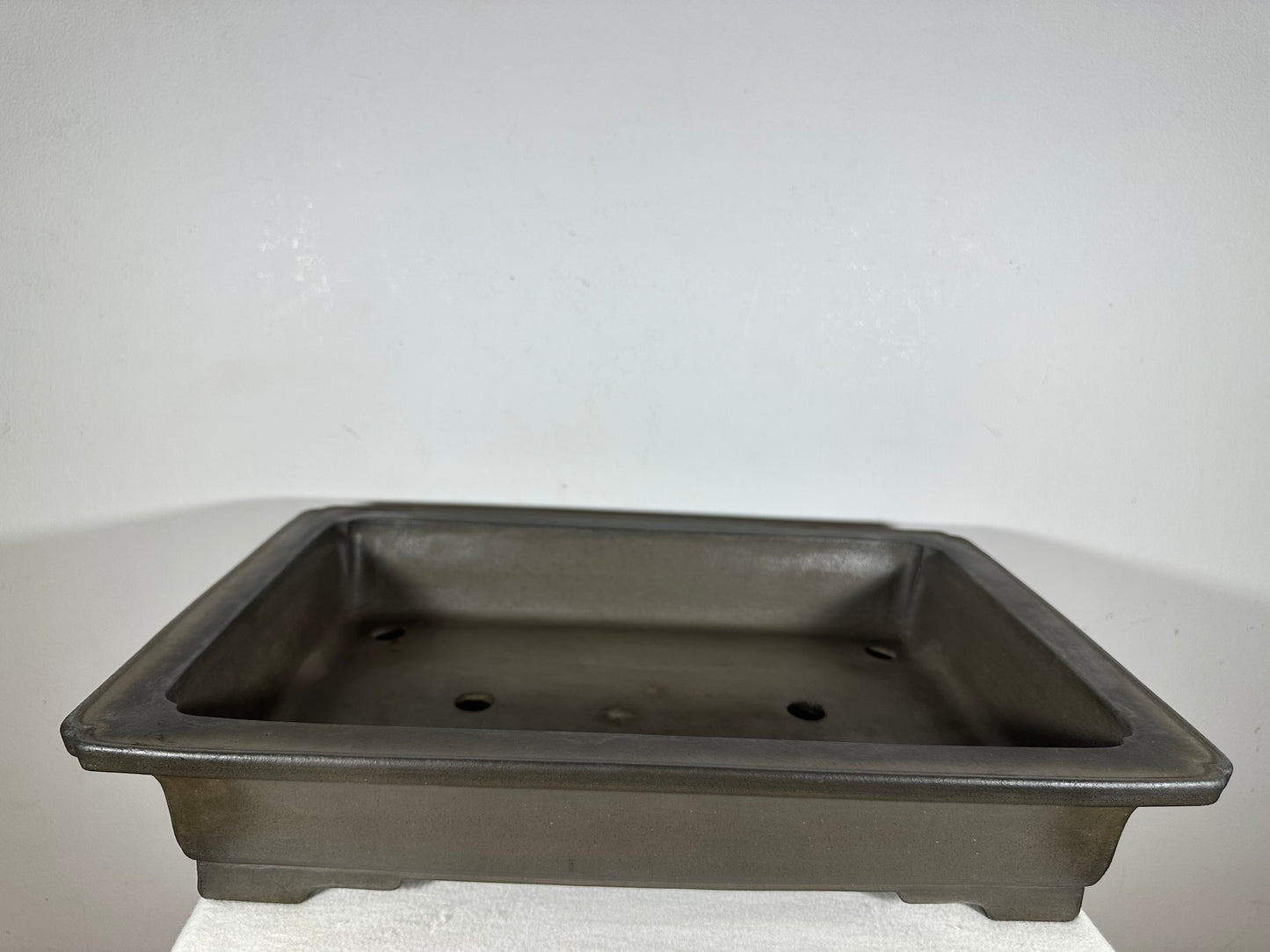 Preowned Japanese Tokoname Unglazed Rectangular Bonsai Pot Seizan - 19.5” By 13.5”