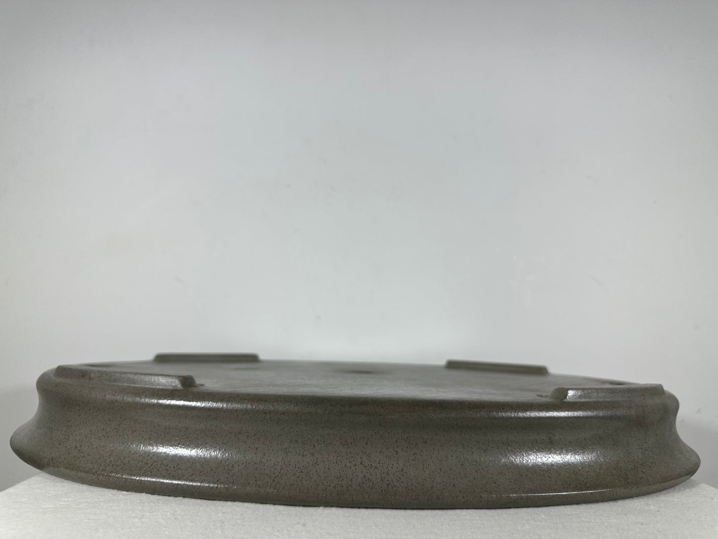 Preowned Japanese Tokoname Unglazed Shallow Oval Bonsai Pot Seizan - 20.5” By 14.5”