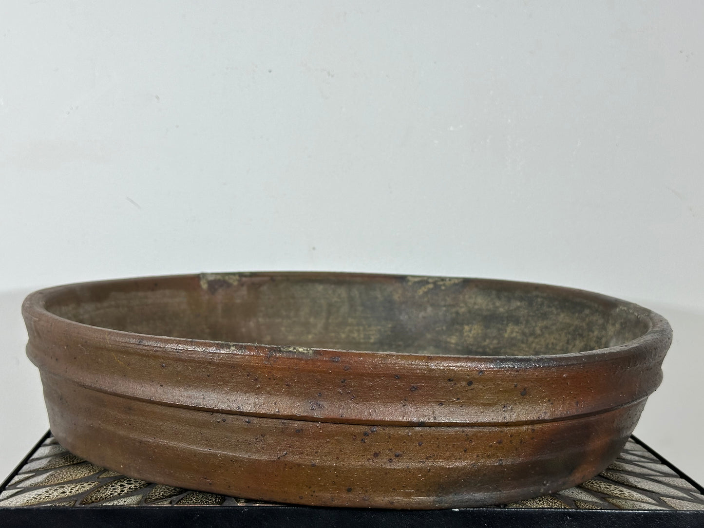 Preowned Japanese Tokoname Unglazed Nanban Hand Made Bonsai Pot Yuhou - 17.75” By 3.5”