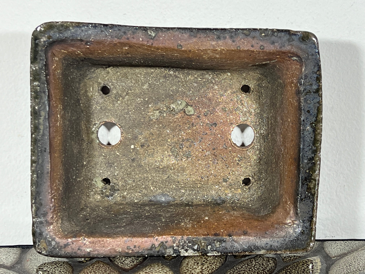 Pre-owned Vintage Japanese Rectangular Shohin Bonsai Pot - 6” x 4.75”