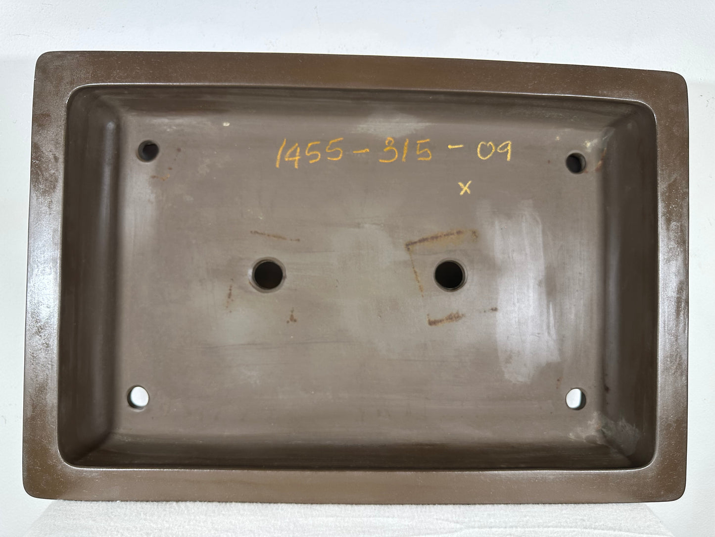 Preowned Japanese Tokoname Unglazed Rectangular Shallow Bonsai Pot Seizan - 18.25” By 12.25”