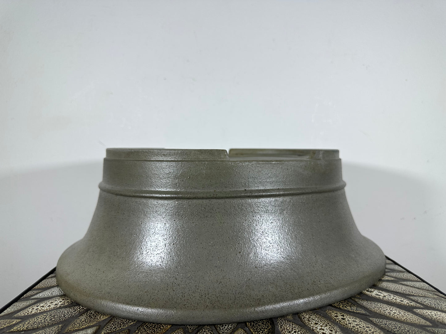 Preowned Japanese Tokoname Unglazed Oval Bonsai Pot Seizan - 16.25” By 14”