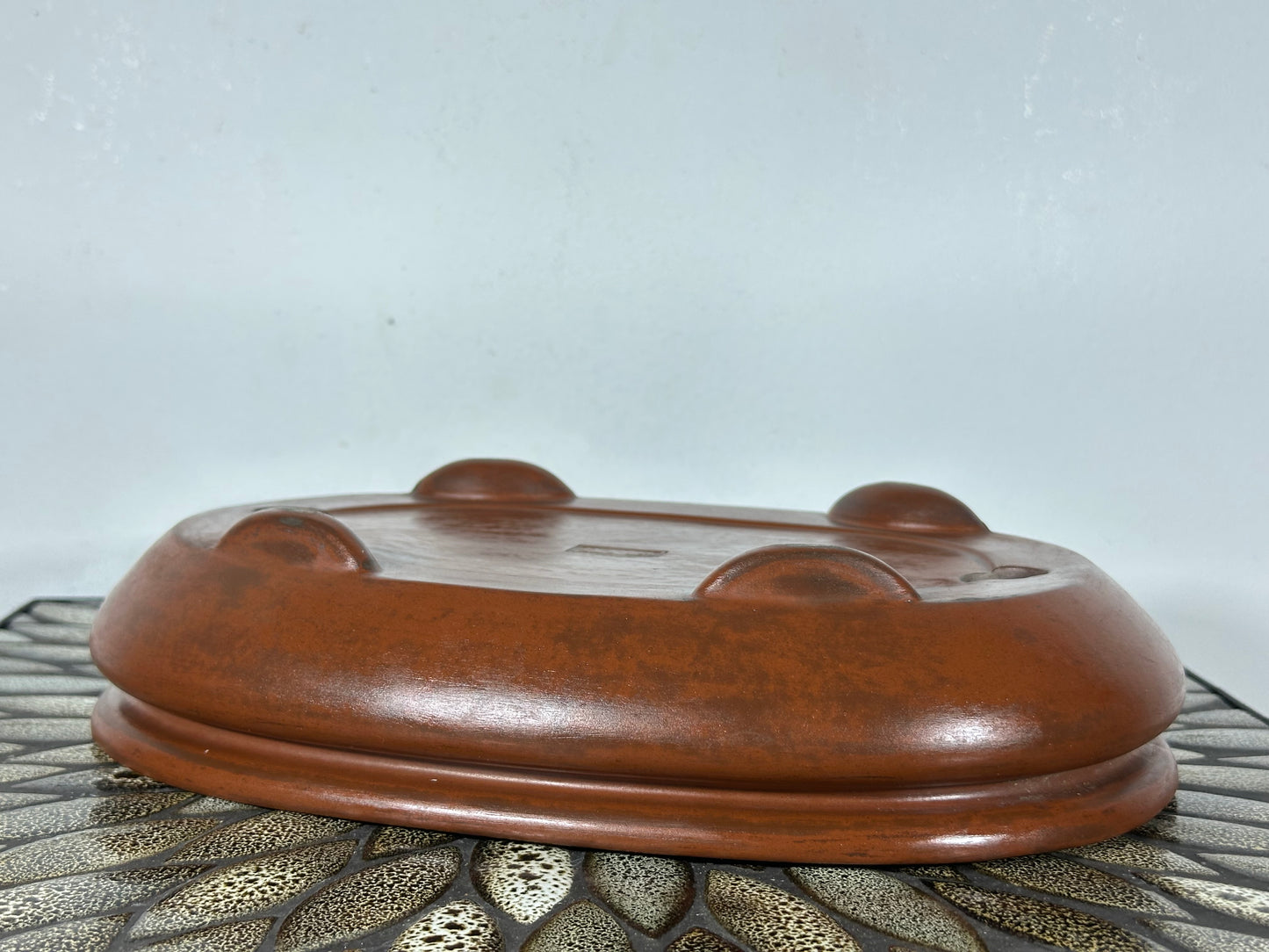 Preowned Japanese Tokoname Unglazed Bag Style Bonsai Pot Yamaaki - 11.75” By 8”