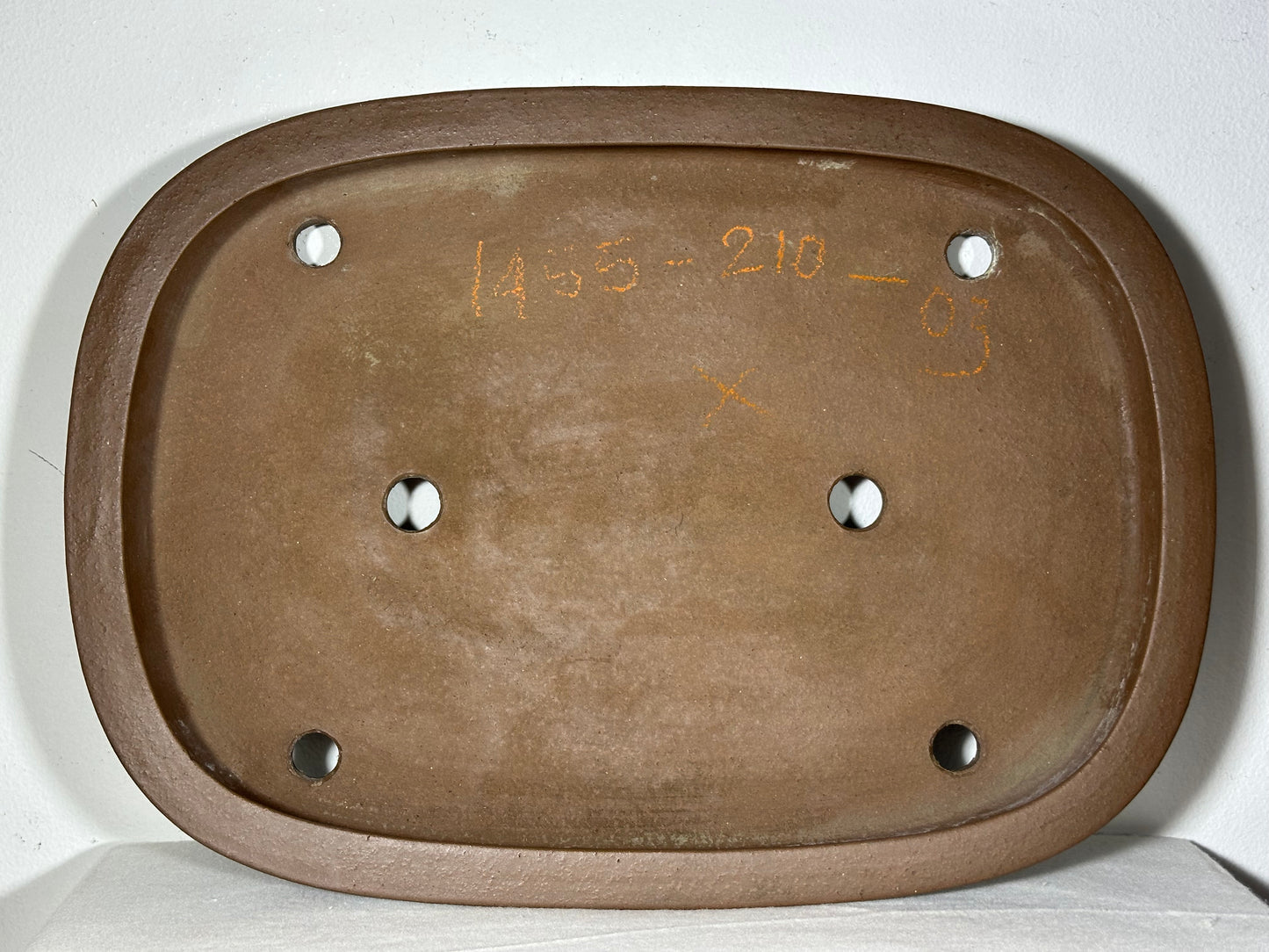 Preowned Japanese Tokoname Unglazed Rectangular Shallow Bonsai Pot Seizan - 15.75” By 11.25”