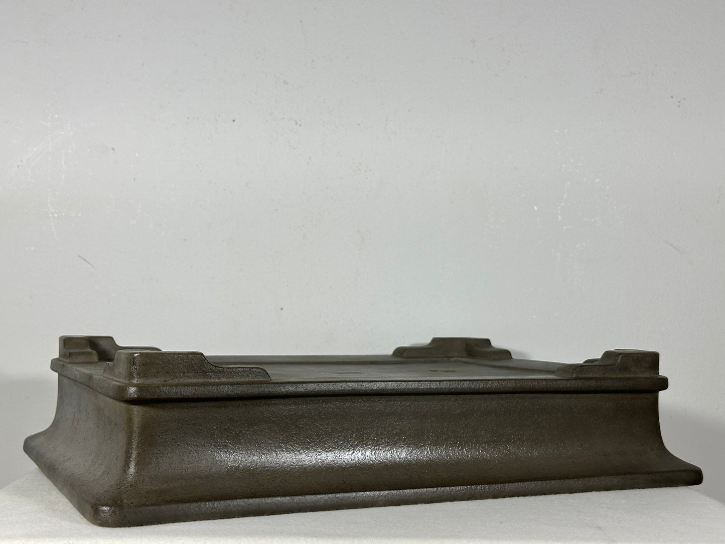 Preowned Japanese Tokoname Unglazed Rectangular Bonsai Pot Seizan - 15.25” By 11.25”