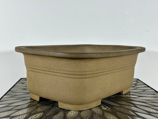 Preowned Japanese Tokoname Deep Rectangular Bonsai Pot - 12.5” By 9.5”
