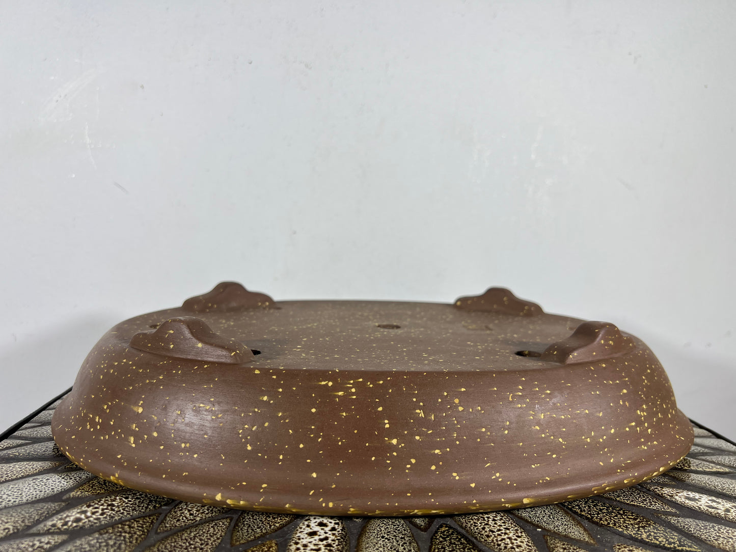 Preowned Japanese Tokoname Unglazed Oval Bonsai Pot Seizan - 14.75” By 11.25”