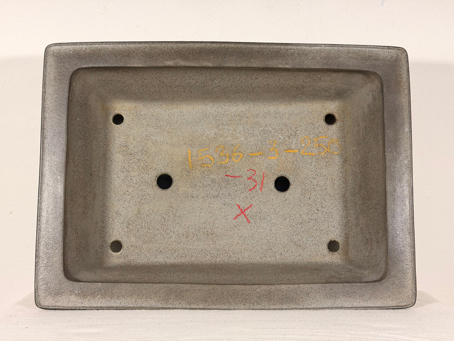 Preowned Japanese Tokoname Rectangular Bonsai Pot Seizan - 14” By 10.25”