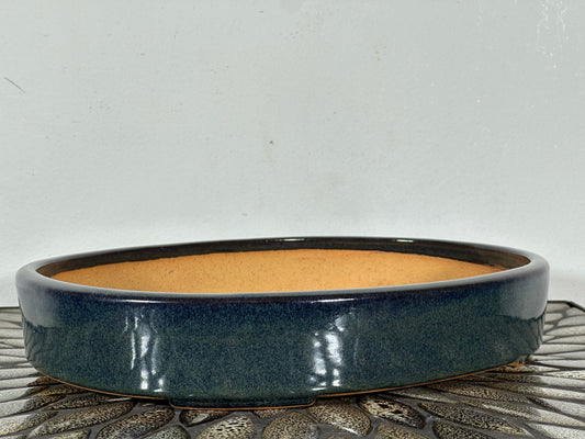 NEW Japanese Tokoname Glazed Oval Bonsai Pot REIHO - 11.5” By 9”