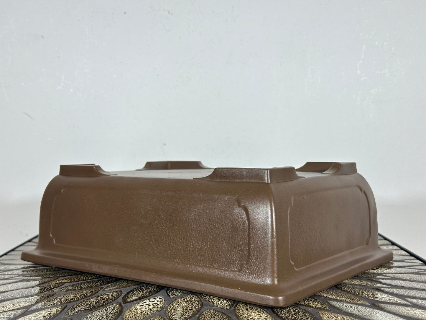 Preowned Japanese Tokoname Unglazed Rectangular Bonsai Pot - 11” By 8.5”