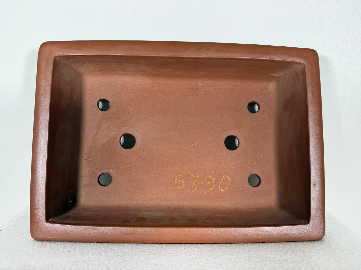 Preowned Japanese Tokoname Rectangular Unglazed Bonsai Pot - 13.25” By 9.25”