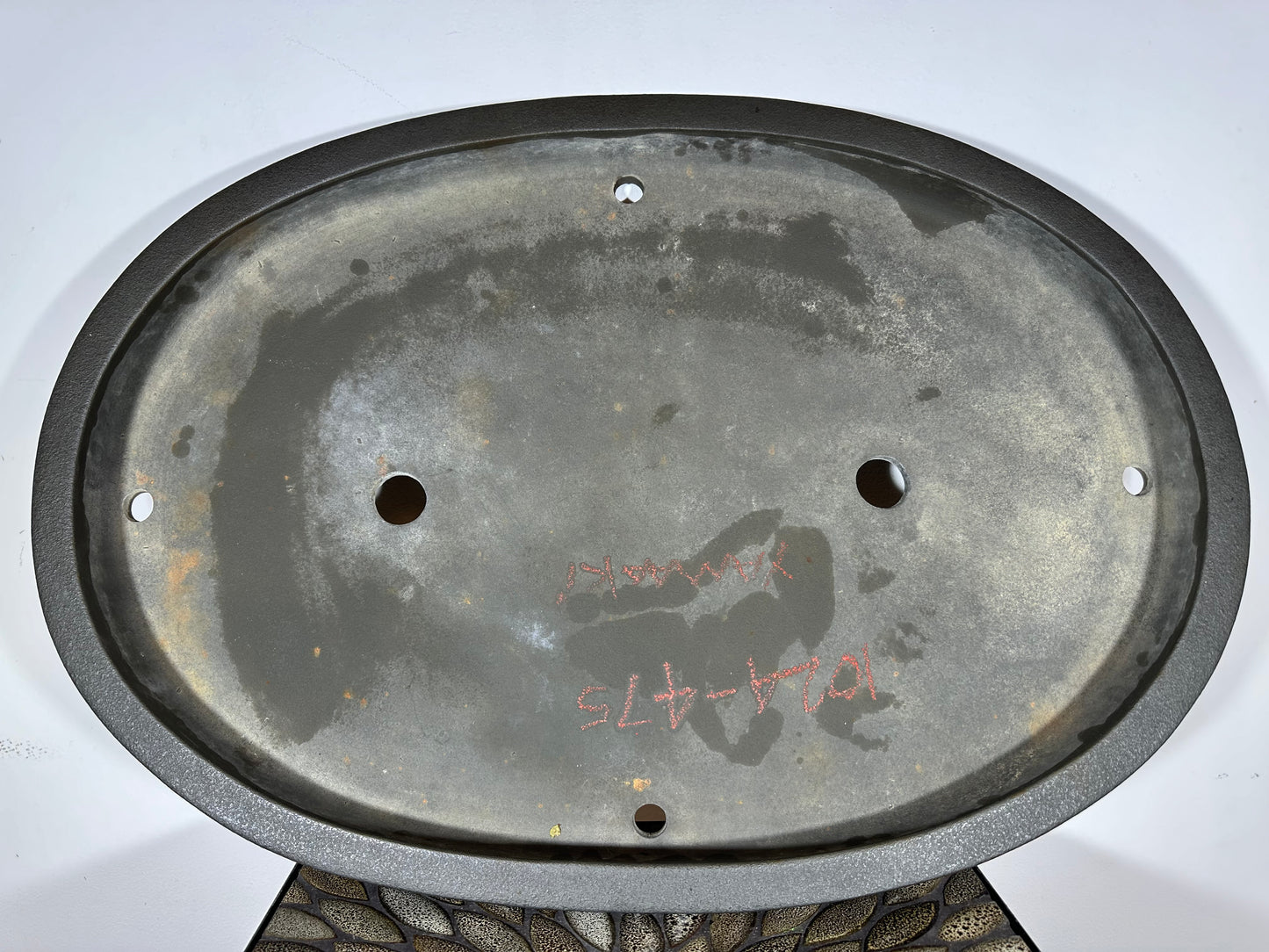 Preowned Japanese Tokoname Unglazed Shallow Oval Bonsai Pot Yamaaki - 28” By 19”