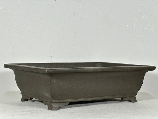 Preowned Japanese Tokoname Unglazed Rectangular Bonsai Pot Seizan - 12” By 8.5”