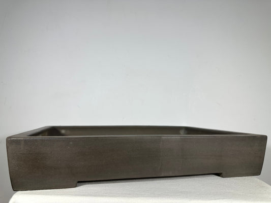 Preowned Japanese Tokoname Unglazed Rectangular Bonsai Pot Seizan - 19.25” By 14”