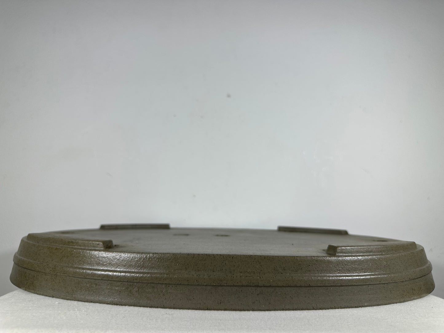Preowned Japanese Tokoname Oval Shallow Bonsai Pot Seizan - 20.5” By 14.5”