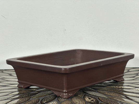 Preowned Japanese Tokoname Rectangular Bonsai Pot Yamaaki - 9.25” By 7”