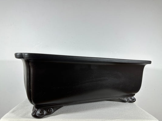 Preowned Japanese Tokoname Unglazed Rectangular Bonsai Pot Kaiyou - 18.5” By 14”