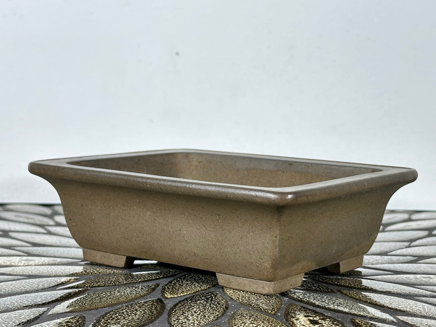 Preowned Vintage Japanese Tokoname Rectangular Bonsai Pot Kosyousen - 6 3/8” By 5 1/8”