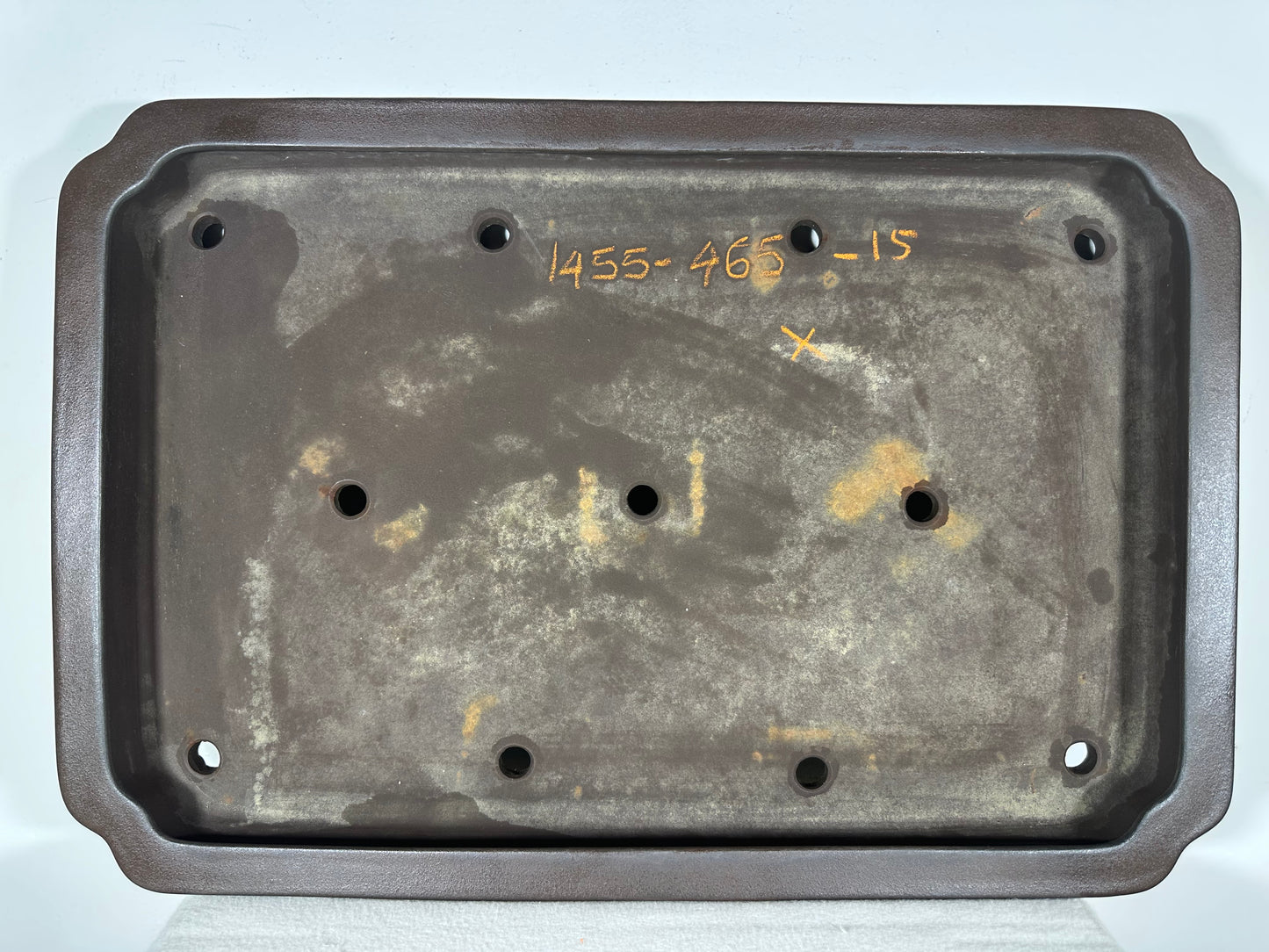 Preowned Japanese Tokoname Unglazed Rectangular Shallow Bonsai Pot Seizan - 21.5” By 14.5”