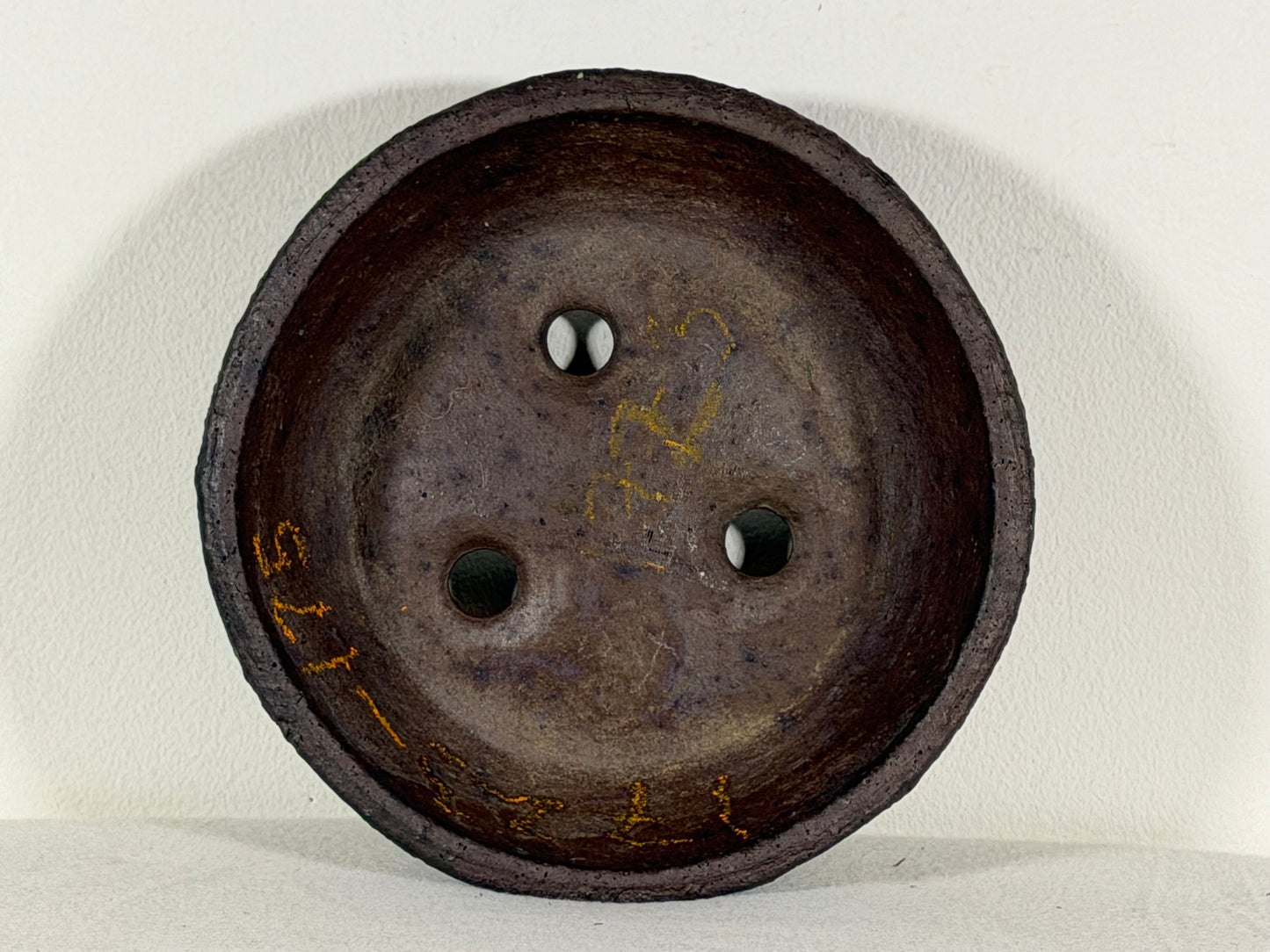 Preowned Japanese Tokoname Unglazed Nanban Style Bonsai Pot Matsushita - 8” By 2.25”