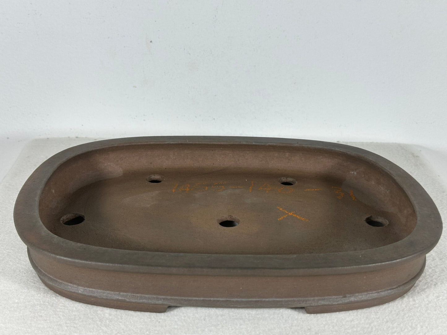 Preowned Japanese Tokoname Unglazed Rectangular Shallow Bonsai Pot Seizan - 12.25” By 9”