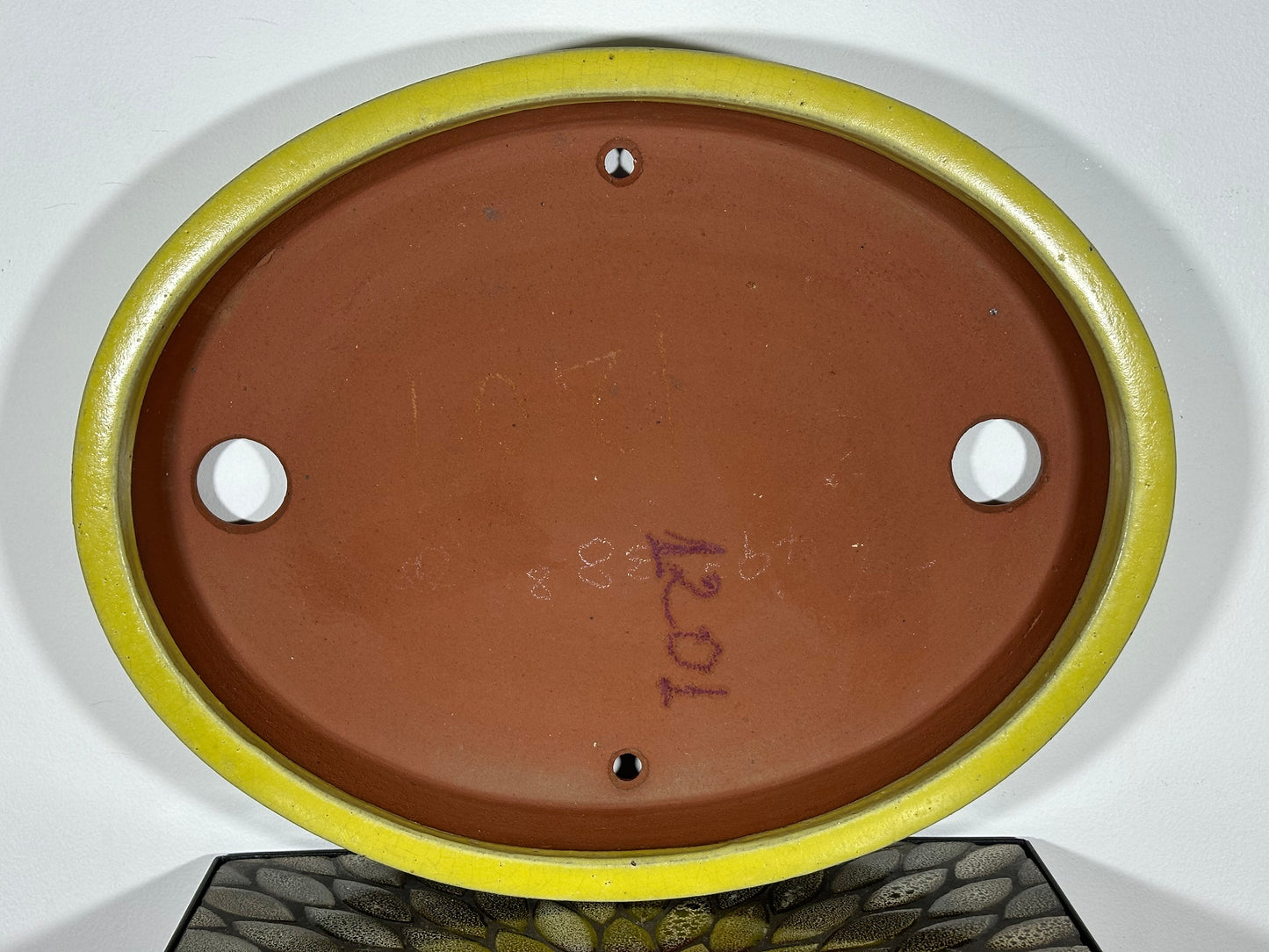 Preowned Japanese Tokoname Oval Bonsai Pot Yozan - 19.5” By 15.25”