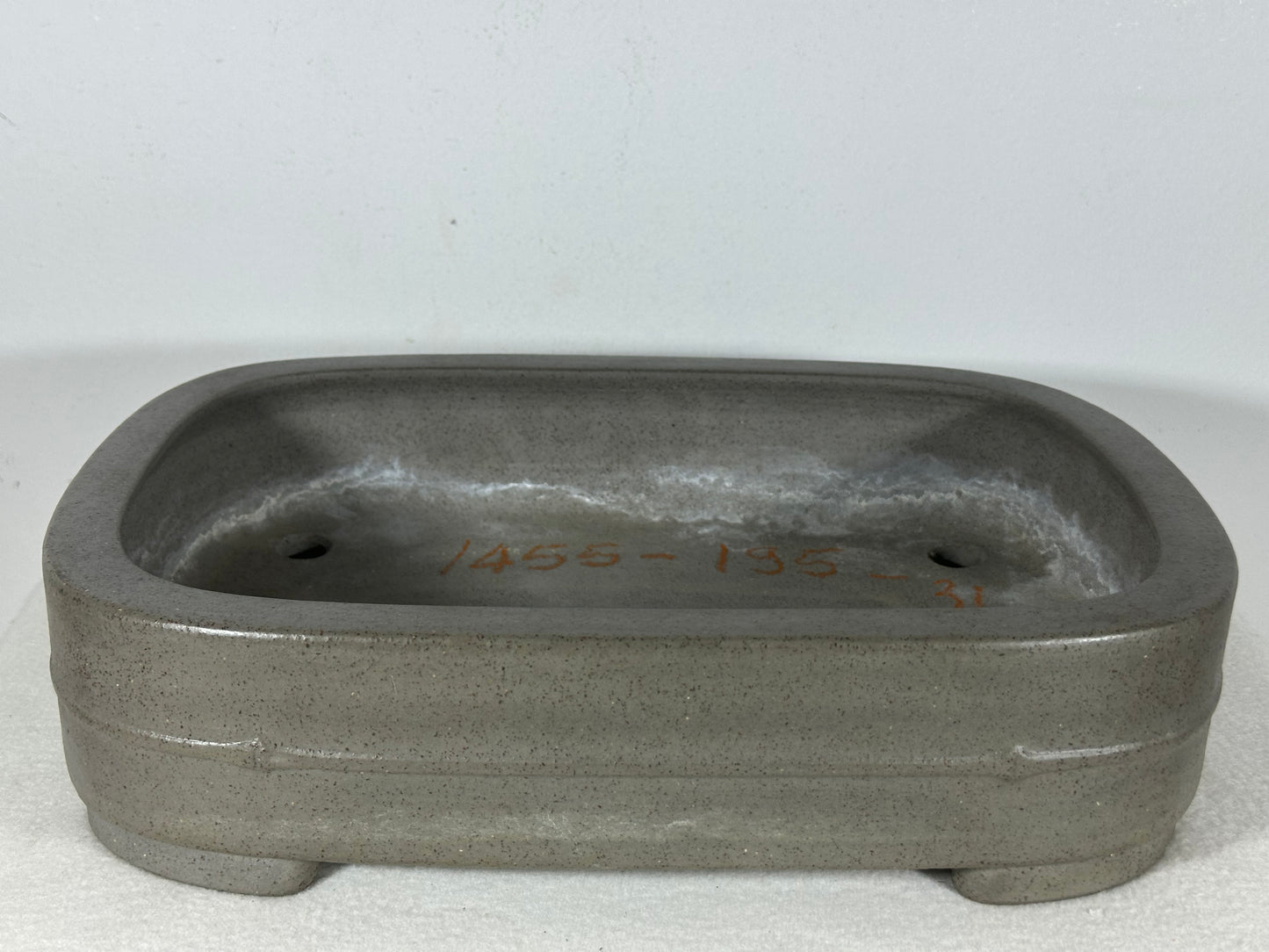Preowned Japanese Tokoname Unglazed Rectangular Bonsai Pot Seizan - 12.75” By 9”
