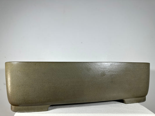 Preowned Japanese Tokoname Unglazed Rectangular Bonsai Pot Seizan - 22.25” By 16.25”