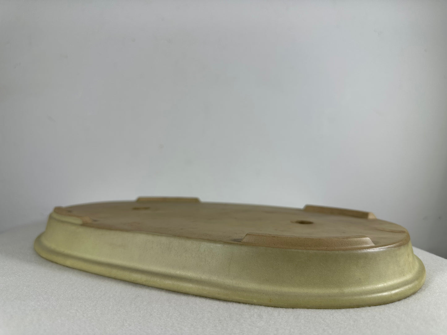 Preowned Japanese Glazed Oval Shallow Bonsai Pot - 13.25” By 8.5”
