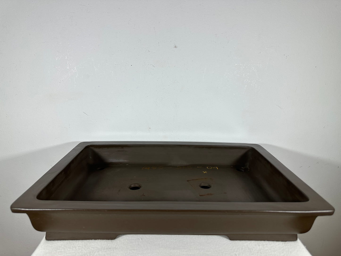 Preowned Japanese Tokoname Unglazed Rectangular Shallow Bonsai Pot Seizan - 18.25” By 12.25”