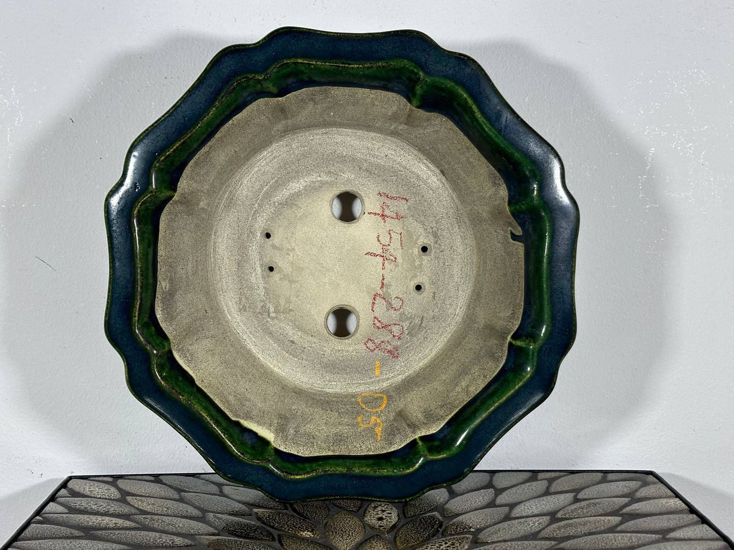 New Japanese Tokoname Glazed Bonsai Pot Rinka Style Mazan Terahata - 12” By 11.25”