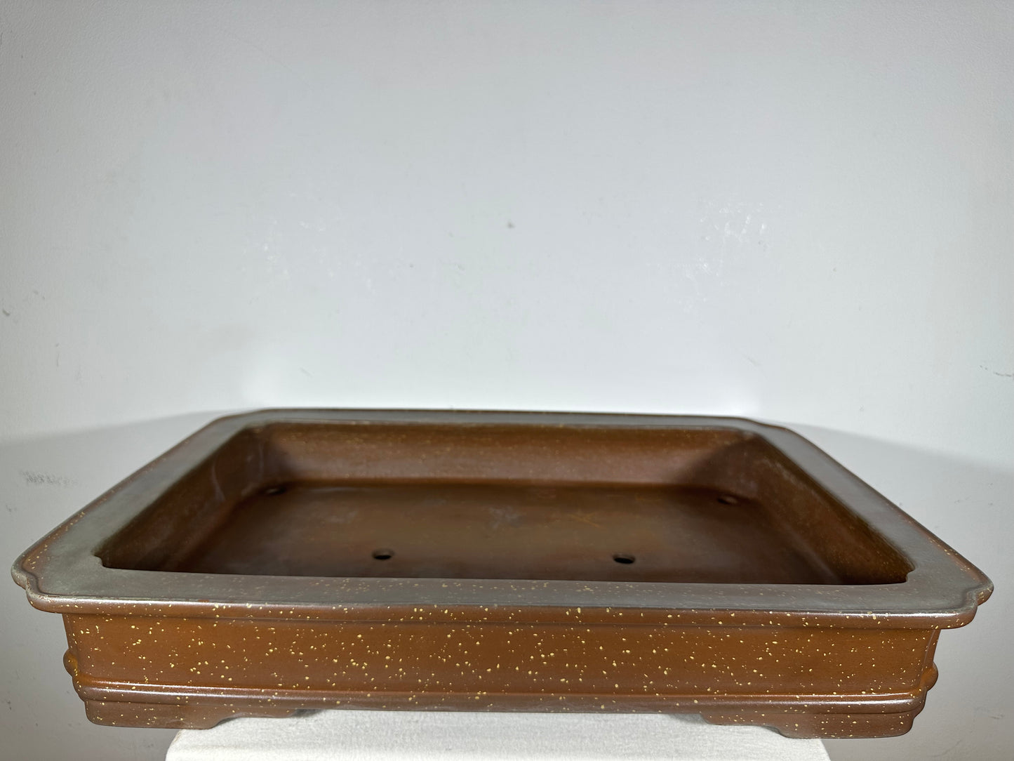 Preowned Japanese Tokoname Unglazed Rectangular Shallow Bonsai Pot Seizan - 25.25” By 17.5”
