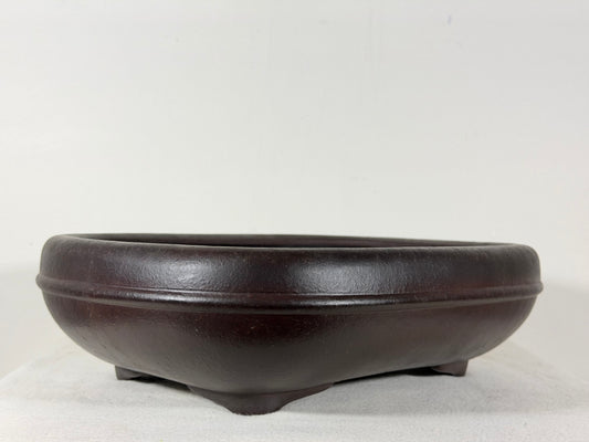 Preowned Japanese Tokoname Unglazed Rectangular Bonsai Pot Yamaaki - 13.5” By 11”