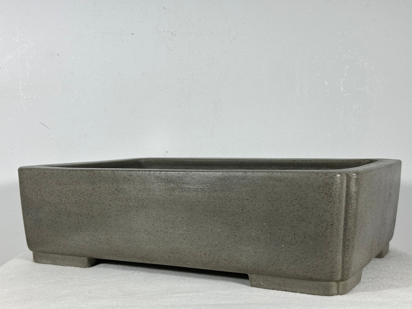 Preowned Japanese Tokoname Unglazed Rectangular Bonsai Pot Seizan - 13.75” By 9.75”