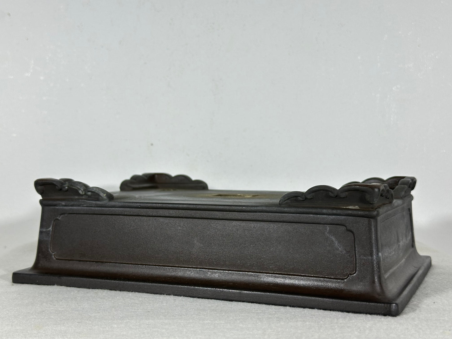 Preowned Japanese Tokoname Unglazed Rectangular Bonsai Pot - 11” By 7.75”