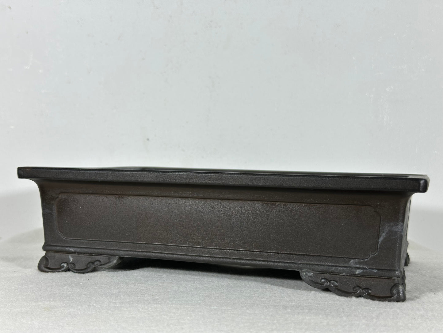 Preowned Japanese Tokoname Unglazed Rectangular Bonsai Pot - 11” By 7.75”