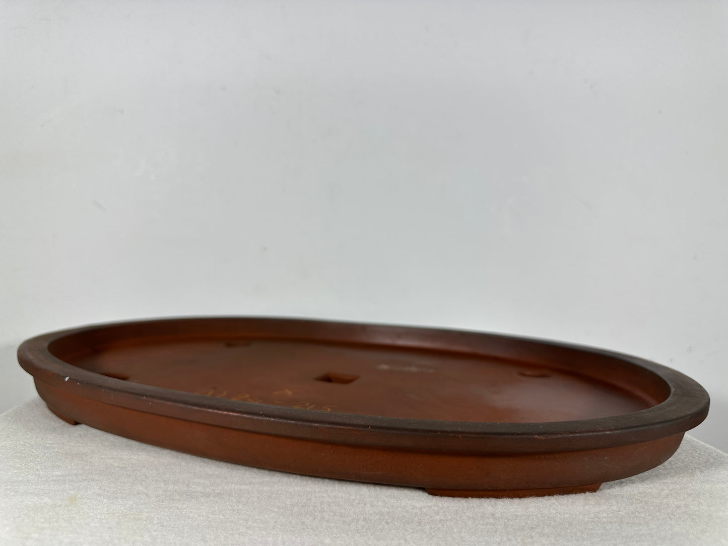 Preowned Japanese Tokoname Unglazed Oval Shallow Bonsai Pot - 18” By 12.5”