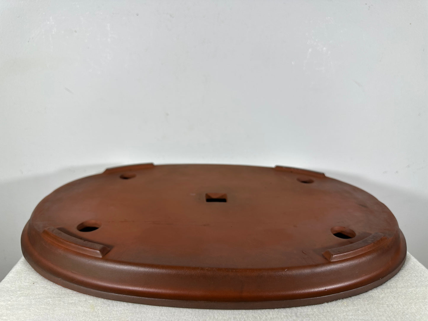 Preowned Japanese Tokoname Unglazed Oval Shallow Bonsai Pot - 18” By 12.5”
