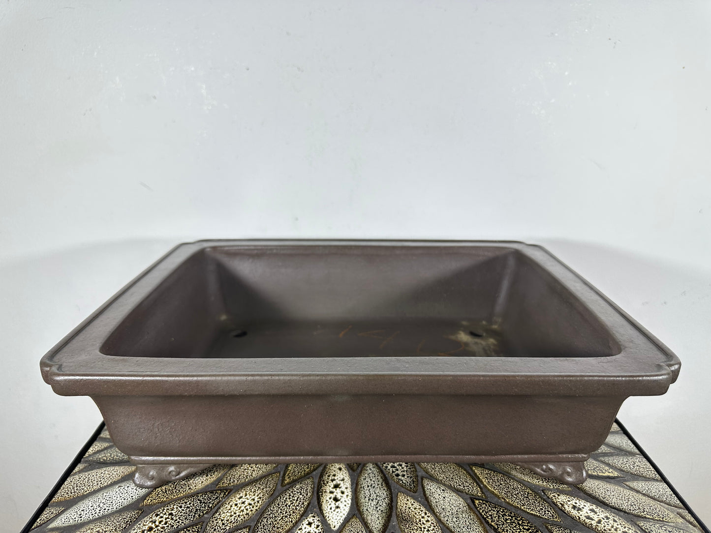 Preowned Japanese Tokoname Unglazed Rectangular Bonsai Pot Yamaaki - 14.5” By 11”