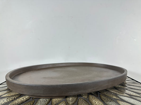 Preowned Japanese Tokoname Unglazed Suiban with Stamps - 16” By 11”