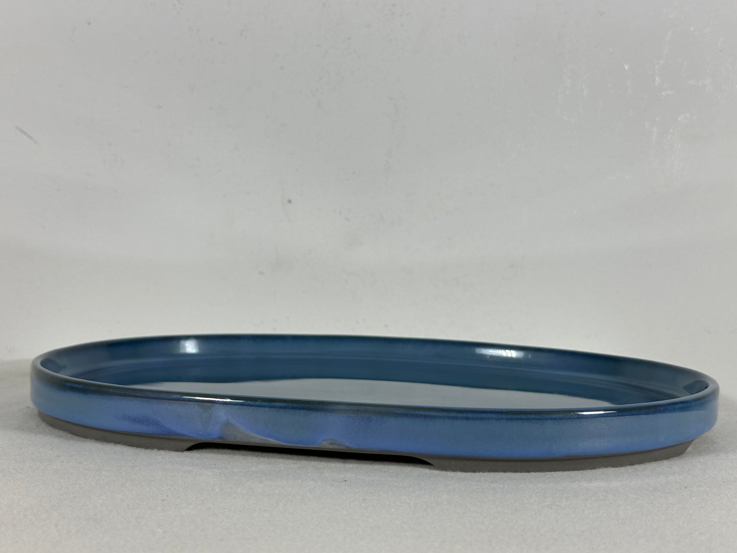 New Japanese Glazed Suiban for Suiseki Bonsai Harumatsu - 12.5” By 9”