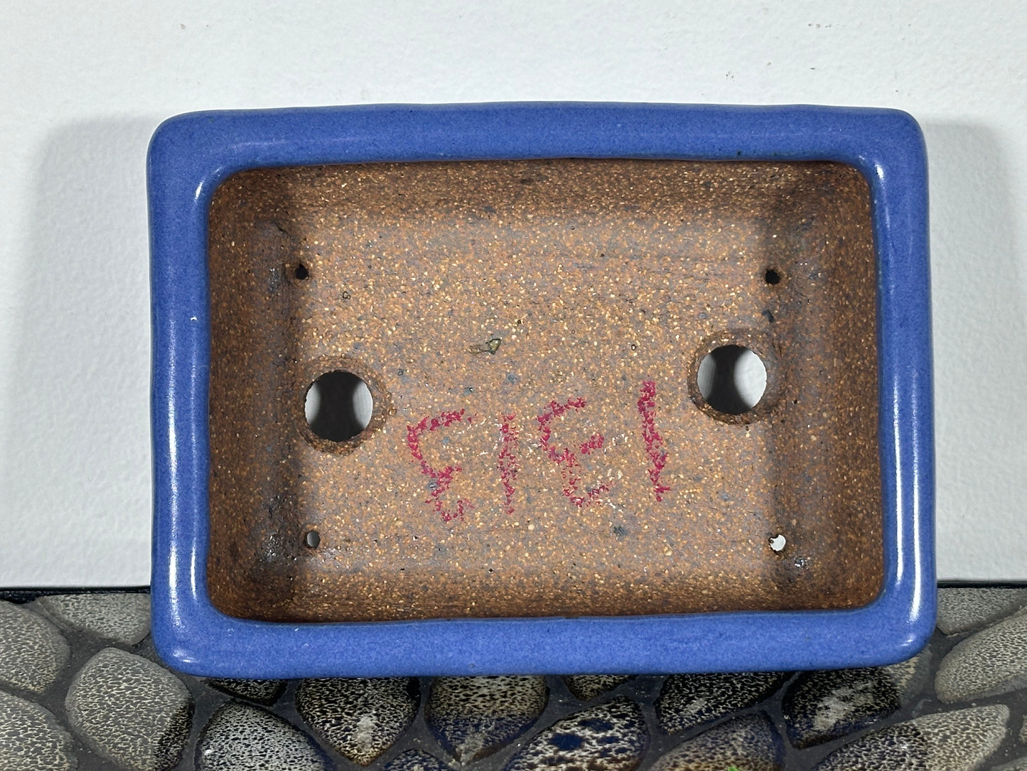 New Japanese Tokoname Glazed Rectangular Bonsai Pot Hatutori - 6” By 4.5”