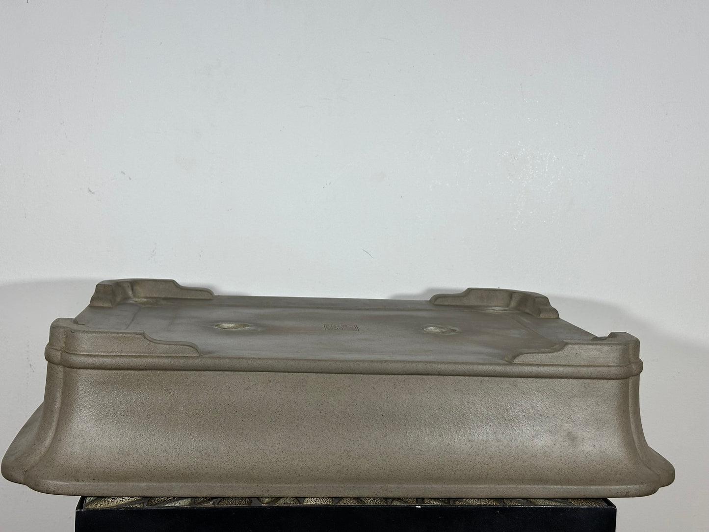 Preowned Japanese Tokoname Unglazed Rectangular Bonsai Pot Keizan - 22.25” By 17”